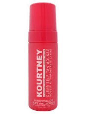 NEW KOURTNEY Clear to medium Self-Tan Mousse - Vibrant Pink Bottle